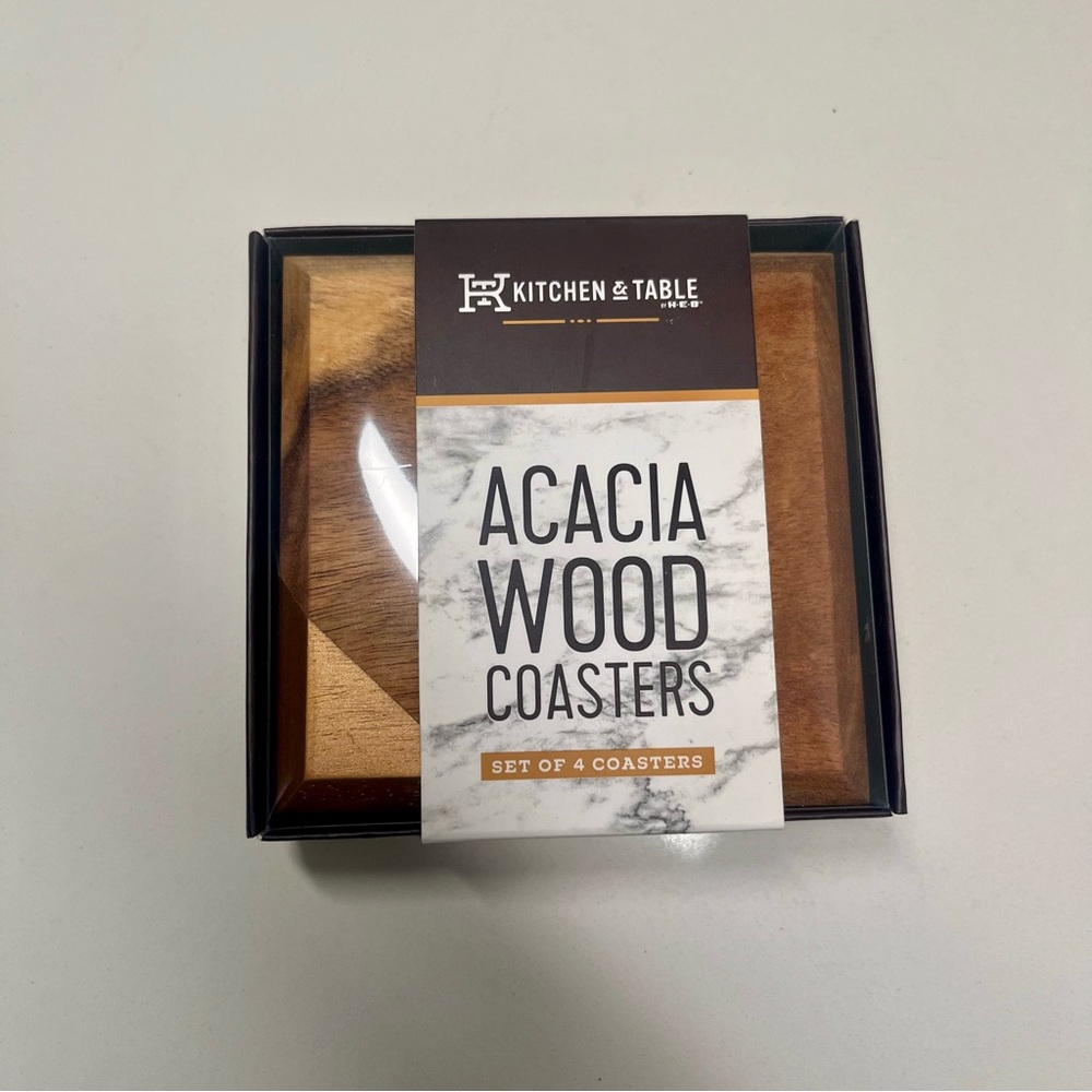 Acacia Wood Coasters, Set of 4